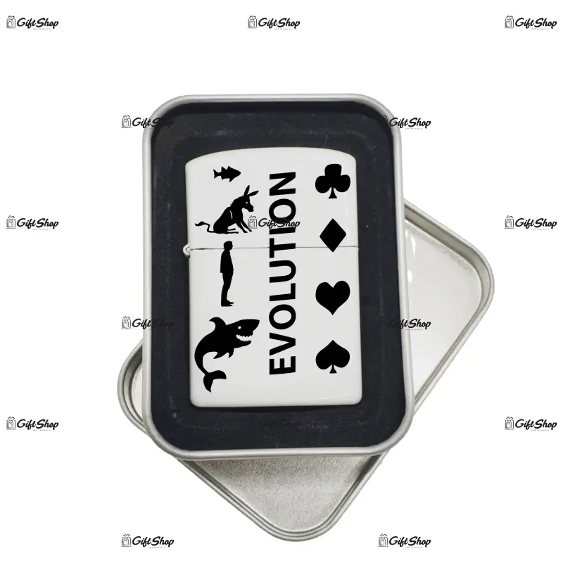 Poker evolution, bricheta metalica gravata laser cu mesaj
